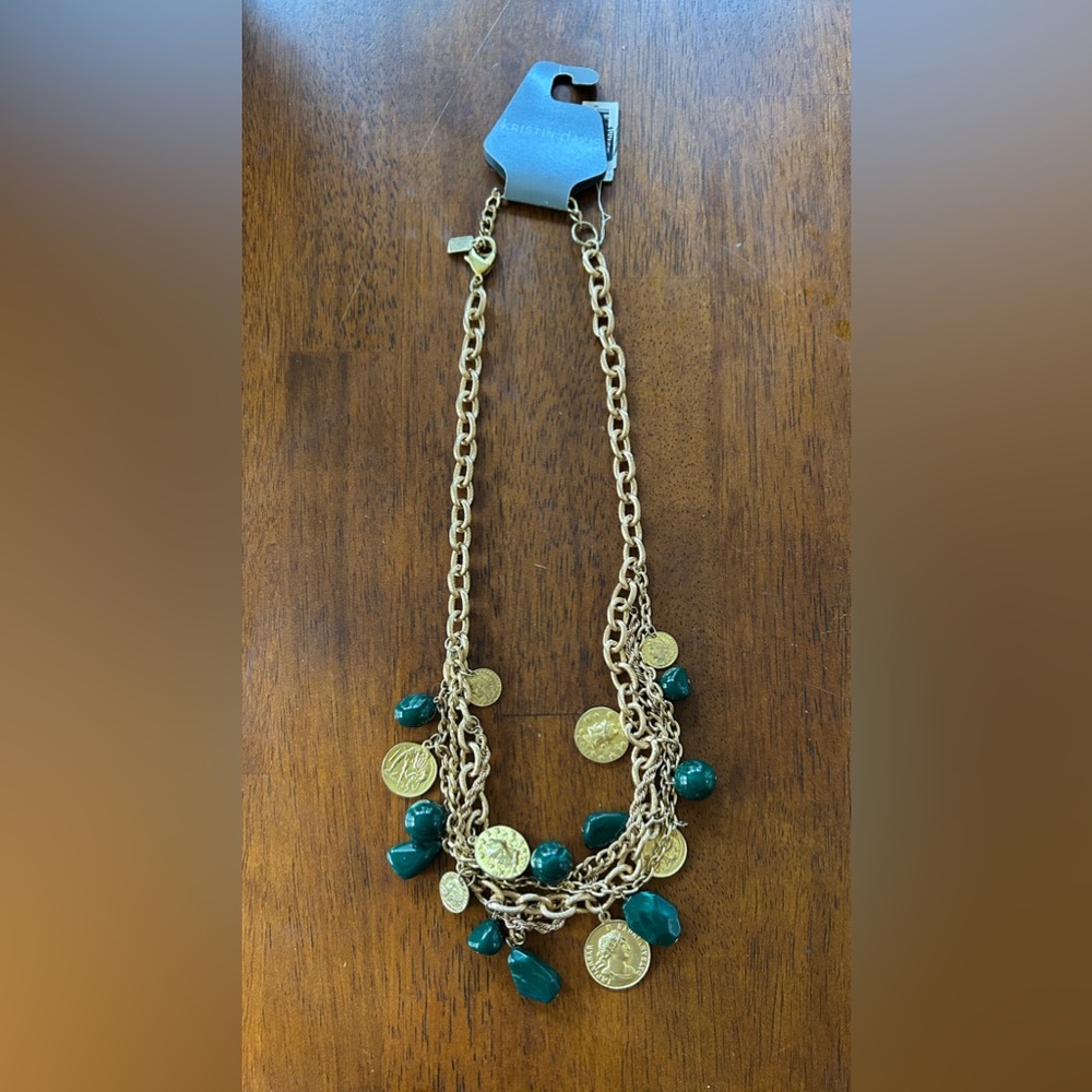 NEW kristin davis gold and green costume jewelry